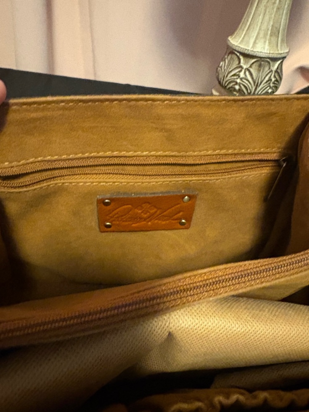Patricia Nash Turquoise and gold Embossed Leather Crossbody Bag - Picture 7 of 11